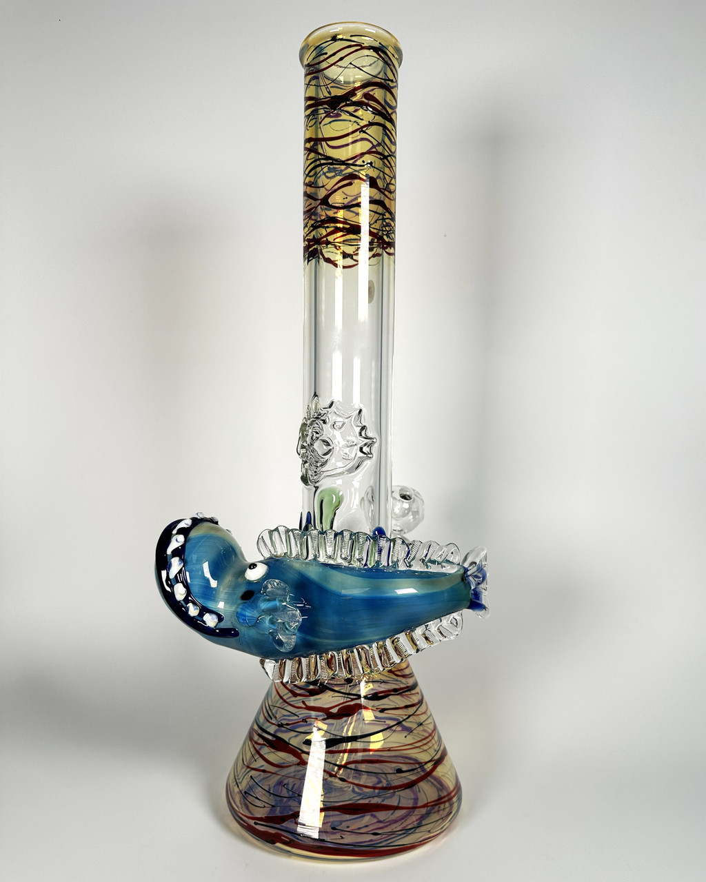 Handblown Deep Sea Anglerfish Beaker Bong – Heady Line-Work Edition (16")