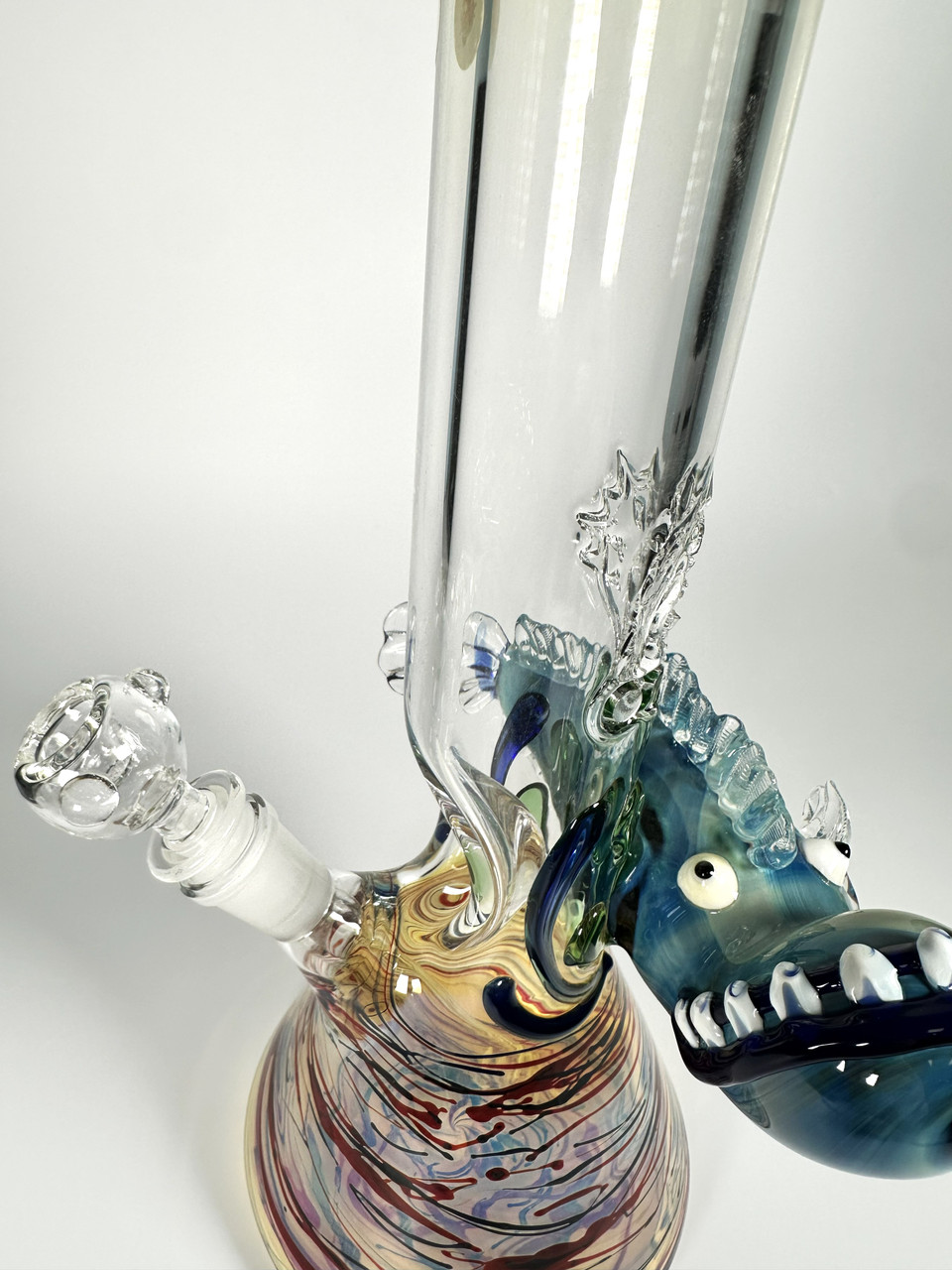 Handblown Deep Sea Anglerfish Beaker Bong – Heady Line-Work Edition (16")