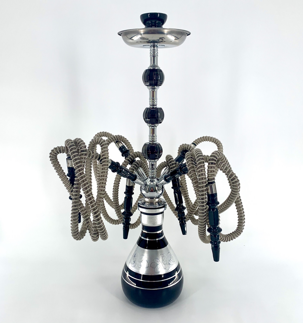 Beamer Four Hose Striped Hookah (26")