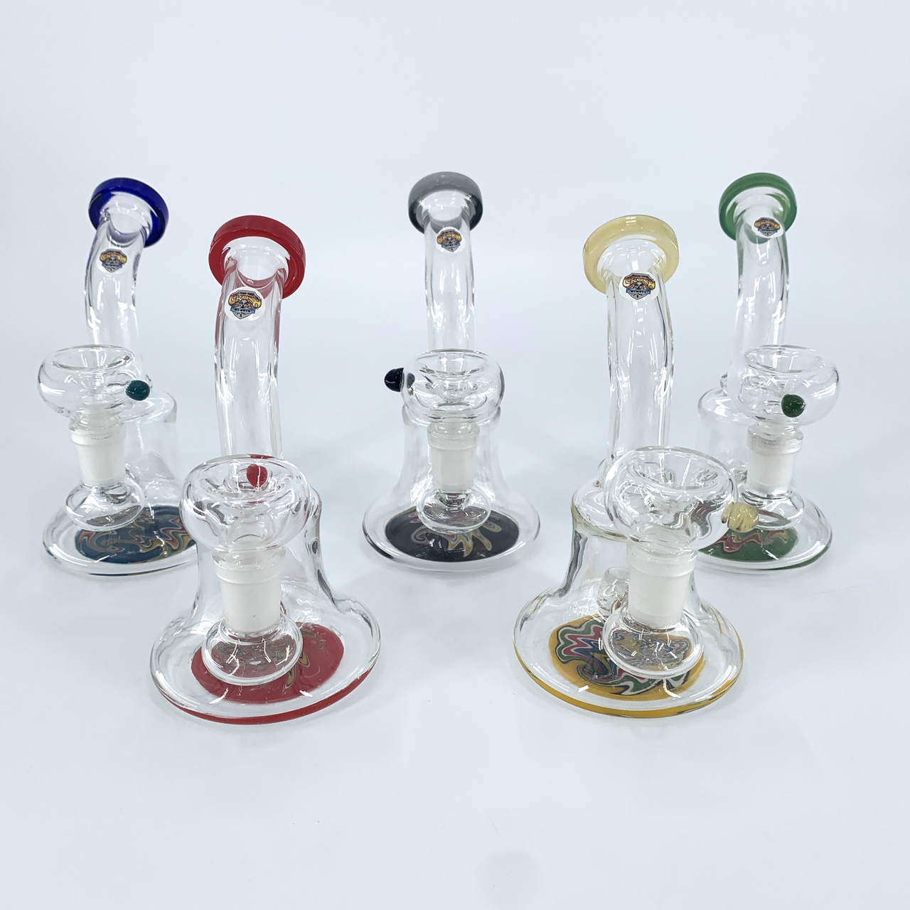 The Crush Glass: Mini Wig Wag Bottom Water Pipe (6")