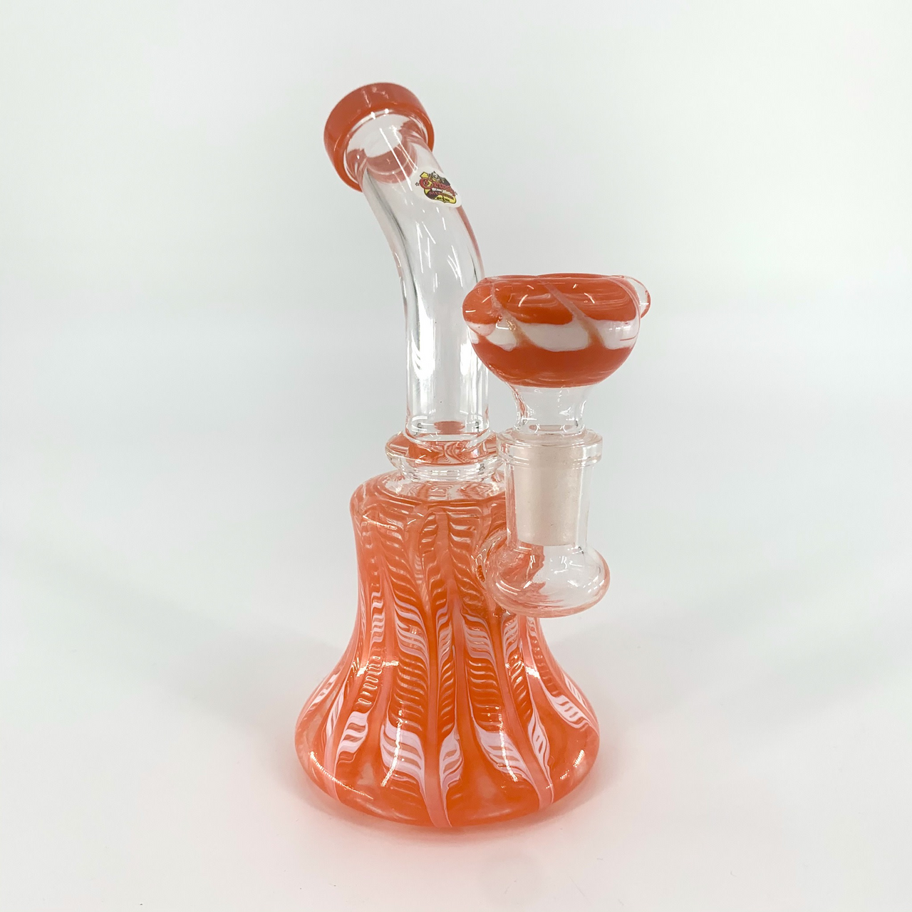 The Crush Glass: Feather Pattern Bell Mini Water Pipe (6")