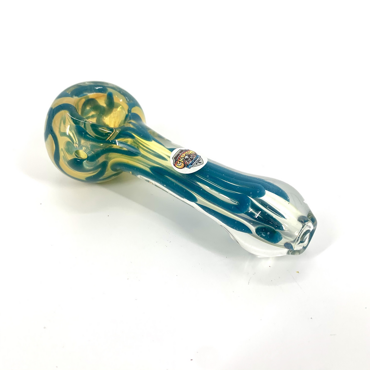 Clear with Color Seams Hand Pipe (4")