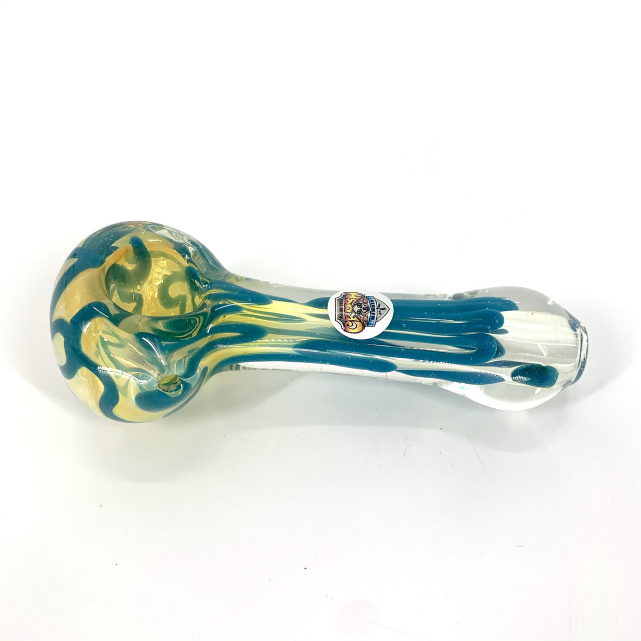 Clear with Color Seams Hand Pipe (4")