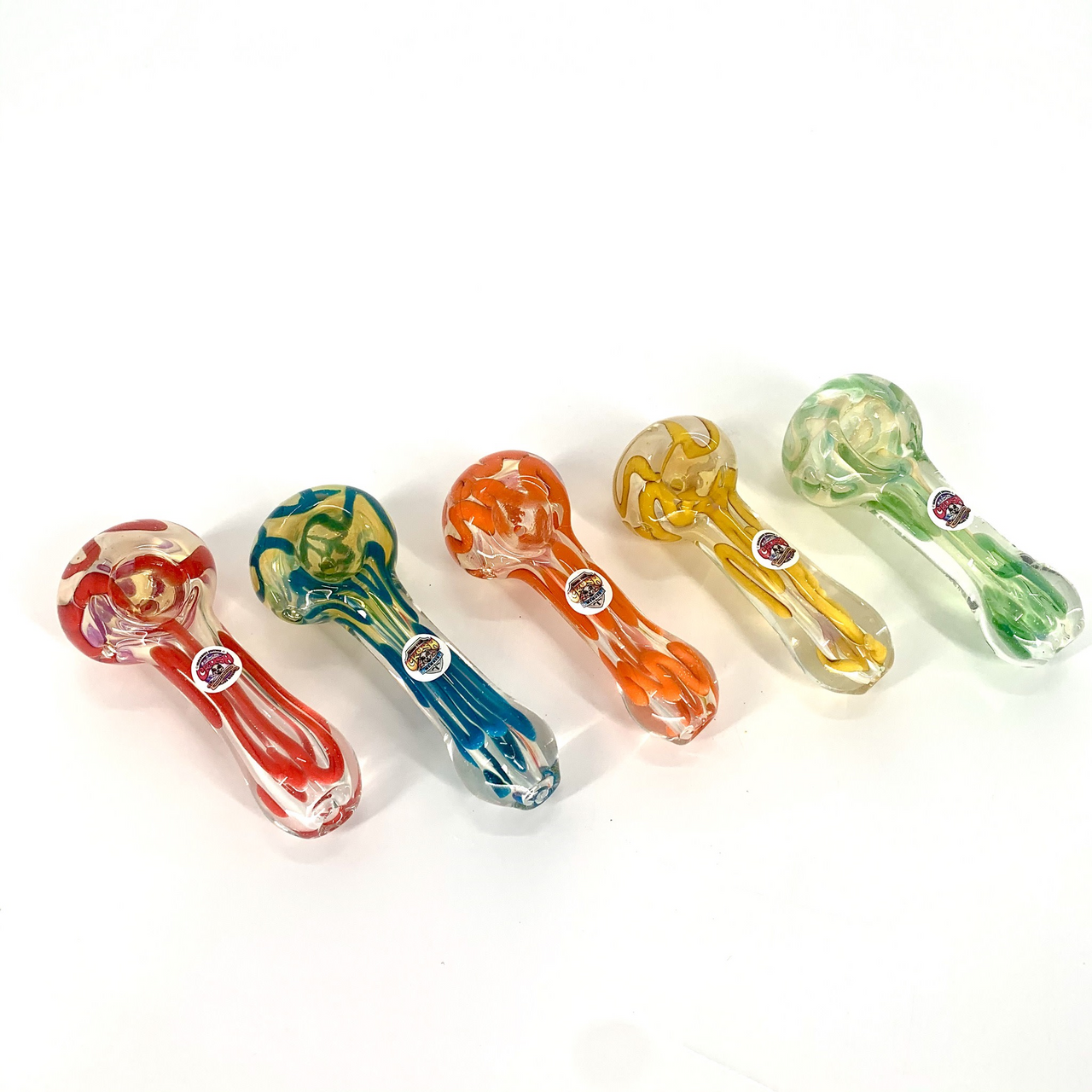 Clear with Color Seams Hand Pipe (4")