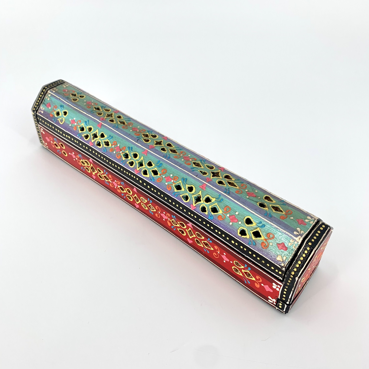 Hand Painted Red Tones Incense Burner Box