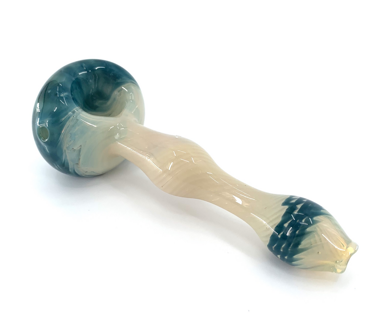 Blowfish Glassworks: Fumed Tree Lump Hand Pipe (5")