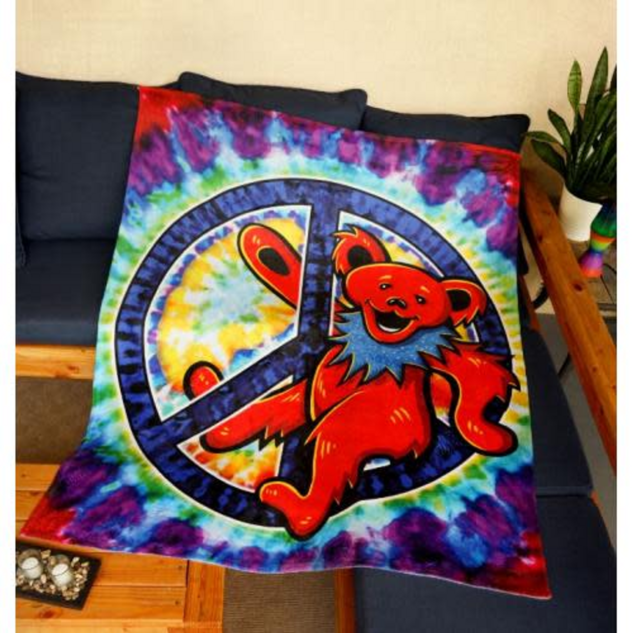 Grateful Dead Peace Bear Fleece Throw (50" x 60")