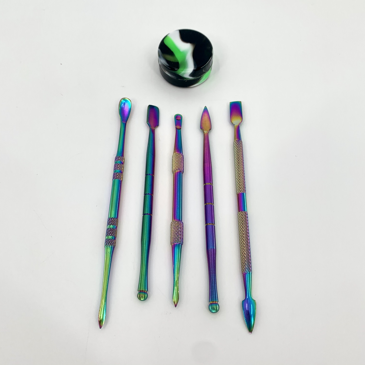 Stainless Steel 5pc Iridescent Dab Tool Set with Case