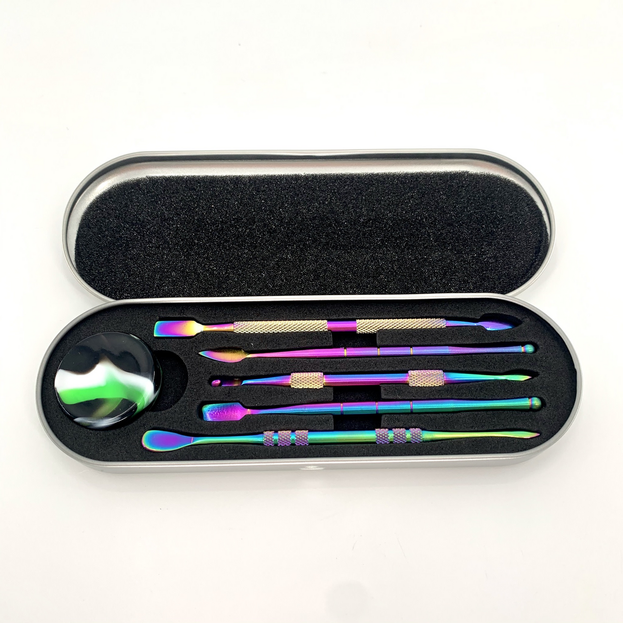 Stainless Steel 5pc Iridescent Dab Tool Set with Case