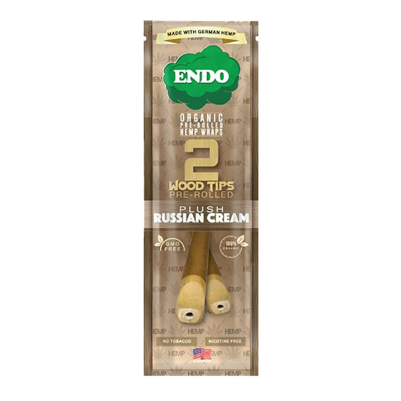 Endo Hemp Wraps Pre-Rolled w/ Wood Tips (2 Pack)