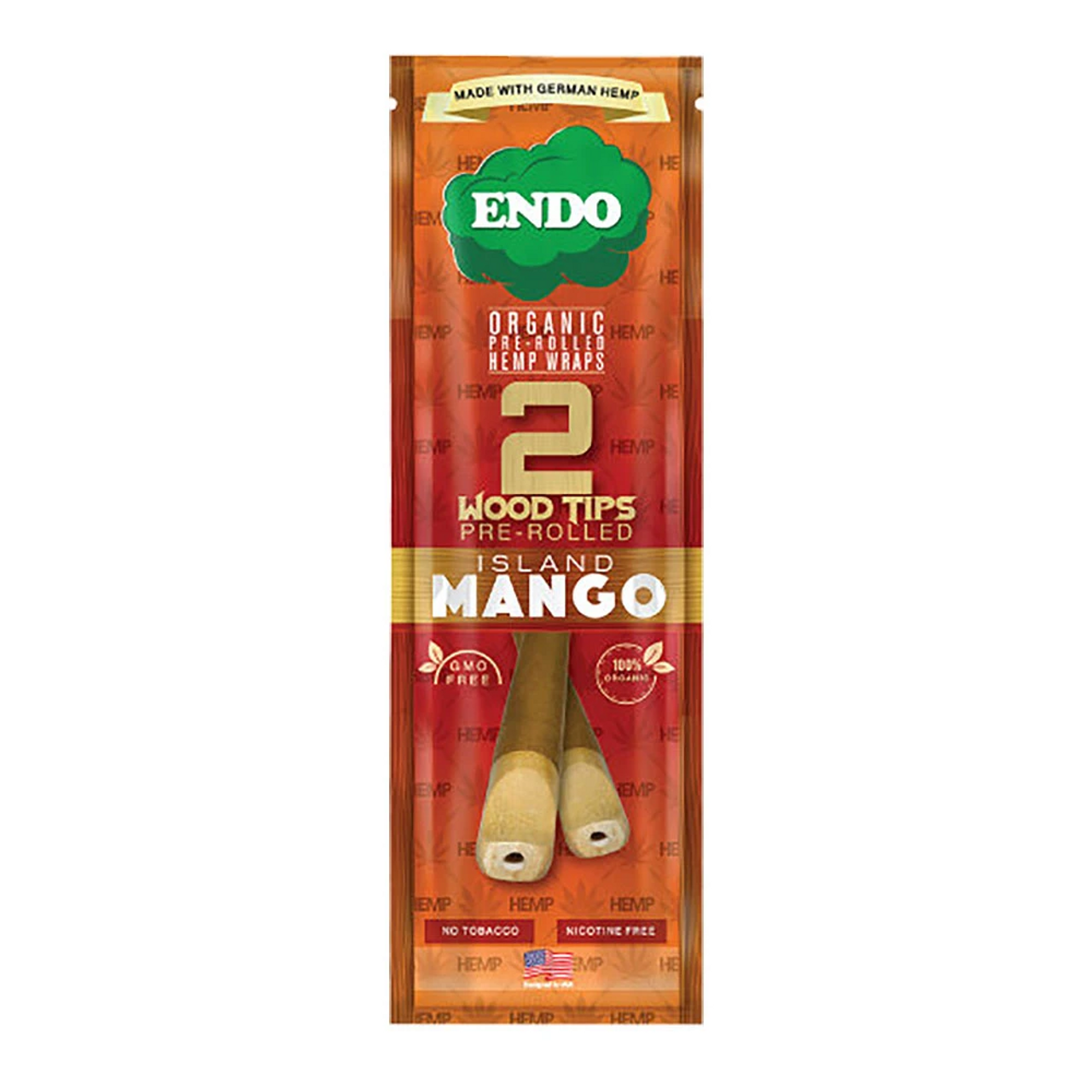 Endo Hemp Wraps Pre-Rolled w/ Wood Tips (2 Pack)