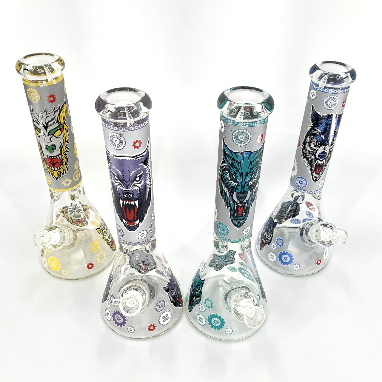 Wolfman Glow in the Dark Beaker Water Pipe (13.5")