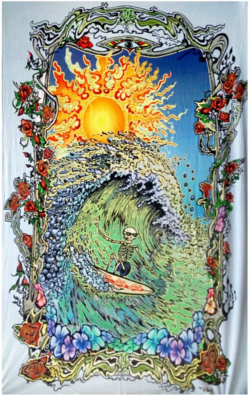 Surf Skeleton Mini Art Print Tapestry (30" x 45")