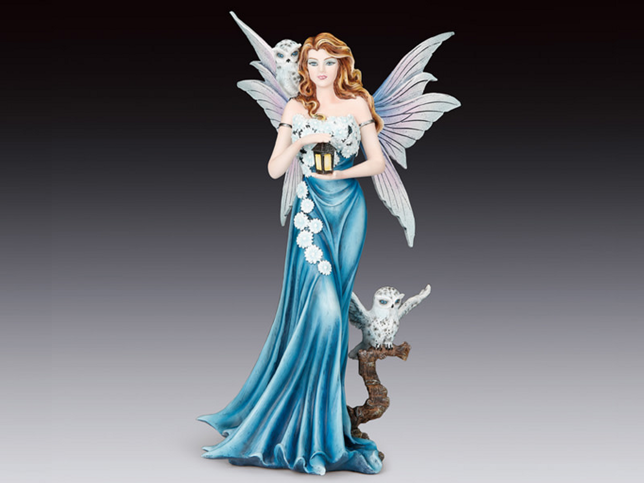 Fairy with Snowy Owls Figurine (13")