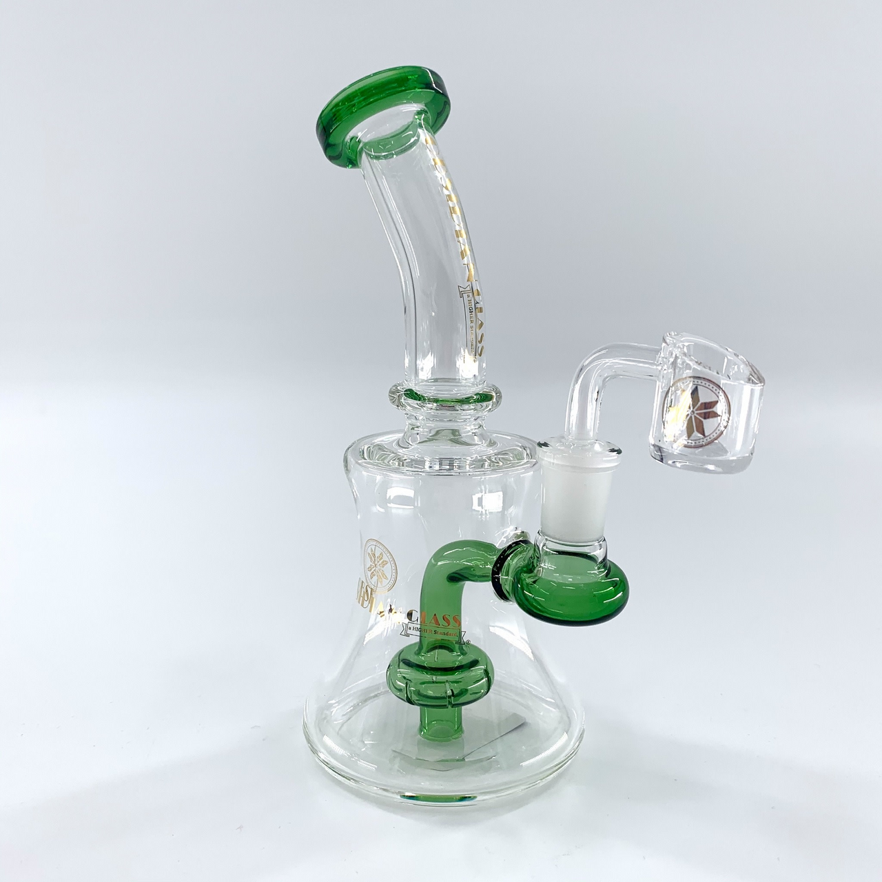 Obsidian Glass Micro Showerhead Rig with Banger and Bowl (7.5")