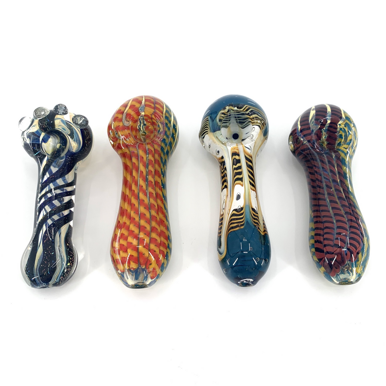 Thick Assorted Design Hand Pipes (4")