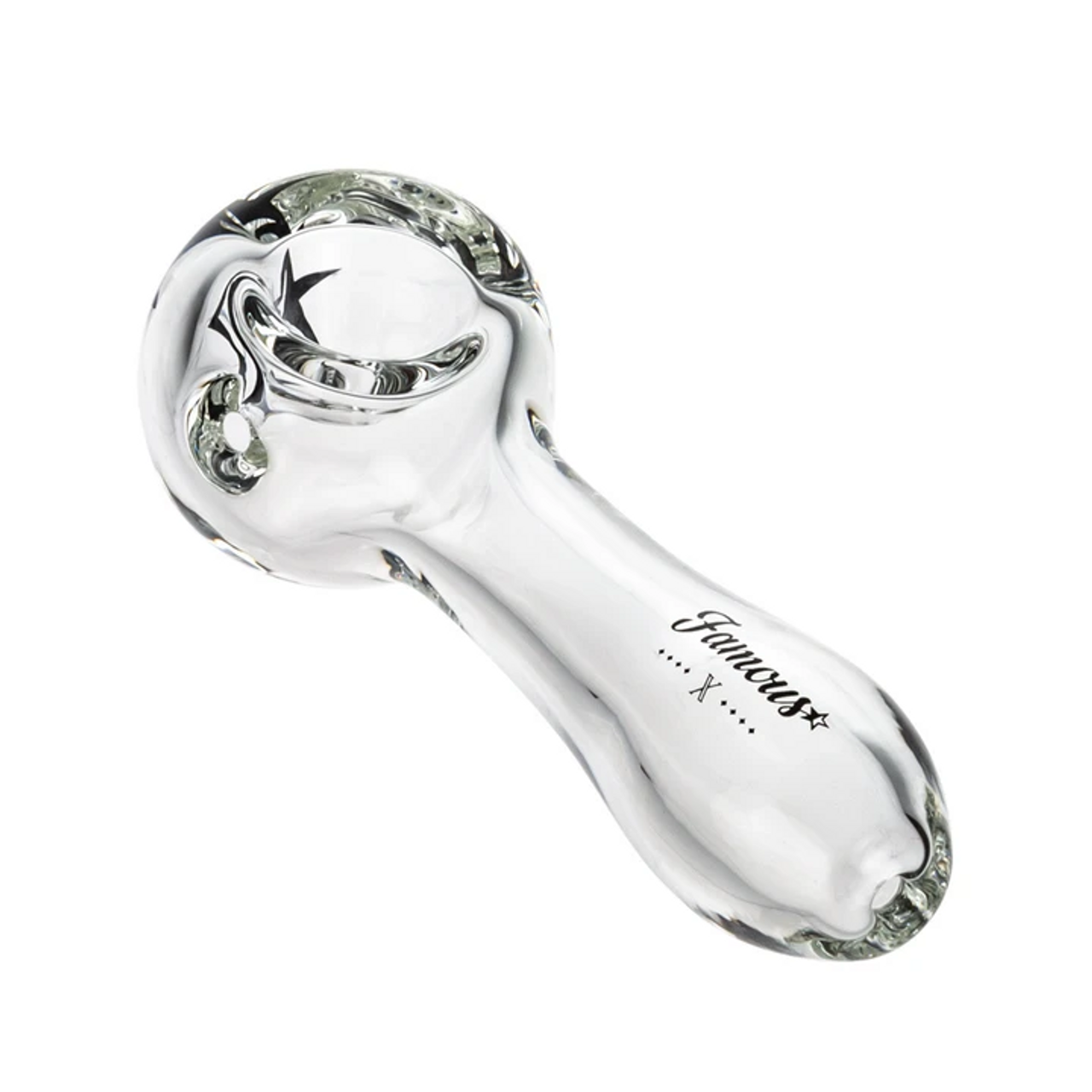 Famous Brandz: Famous X Spoon Pipe Clear (4")