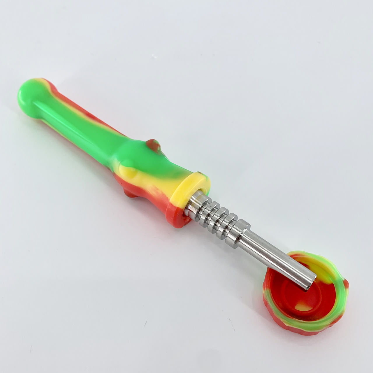 SILICONE NECTAR COLLECTOR SET WITH 14MM TITANIUM NAIL Black/Green