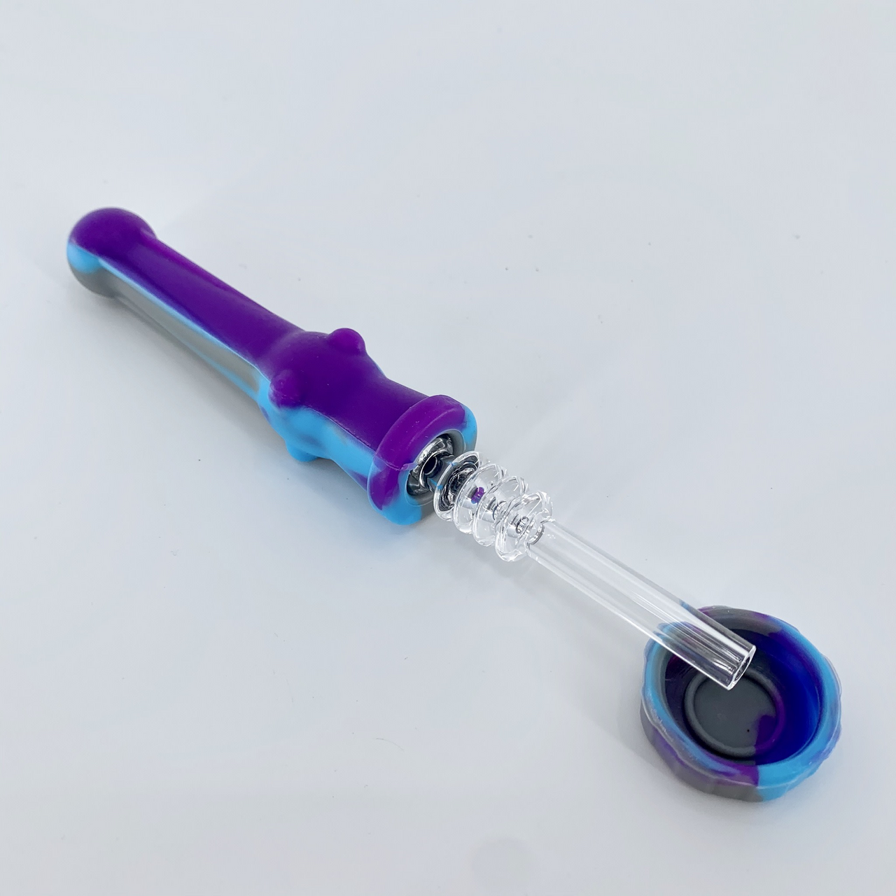 Silicone Nectar Collector with 14mm Quartz Nail - Assorted Colors