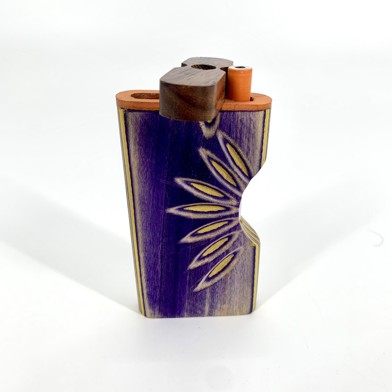 White Wood Flower Burst Dugout Box (4")