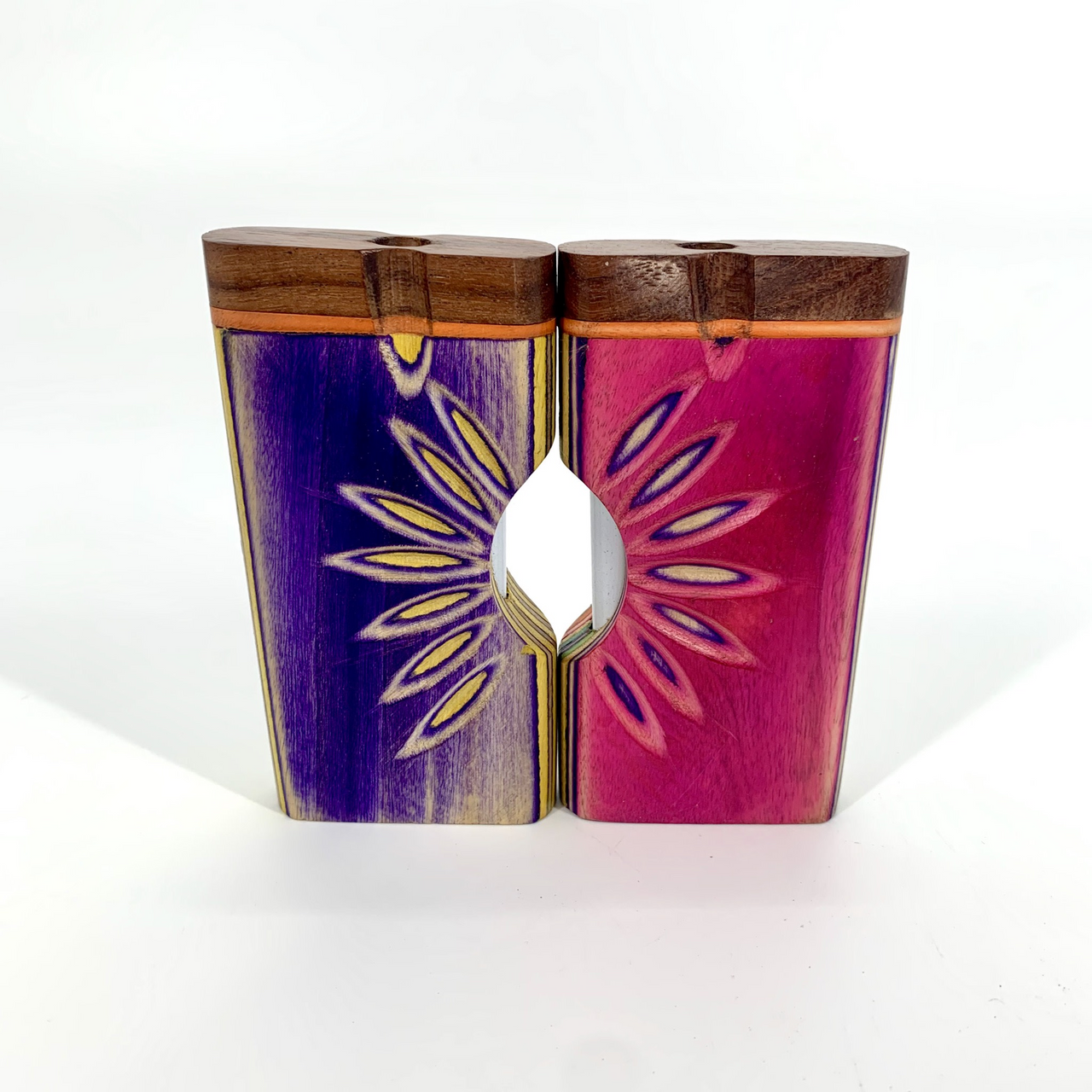 White Wood Flower Burst Dugout Box (4")