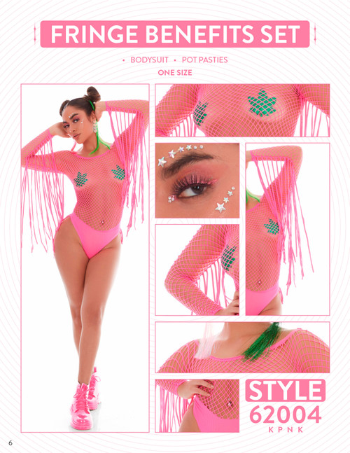 Fringe Benefits 2pc Set - One Size - Pink