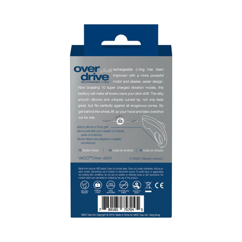 Over Drive Plus Rechargeable Cock Ring - Blue