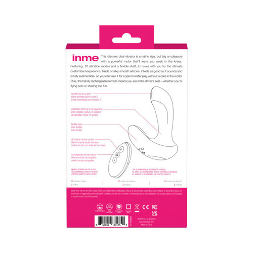 Inme Rechargeable Dual Vibe With Remote - Pink