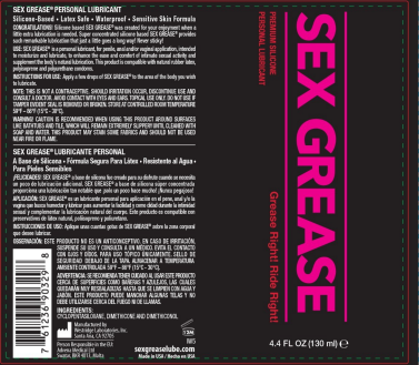 Sex Grease Silicone Based 4.4 Oz