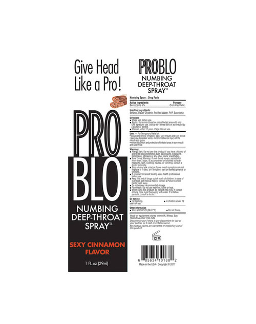 Problo Numbing Deep-Throat Spray - Sexy Cinnamon - 1 Fl. Oz.