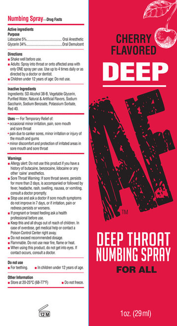 Deep Af Deep Throat Numbing Spray - Cherry - 1 Fl. Oz.