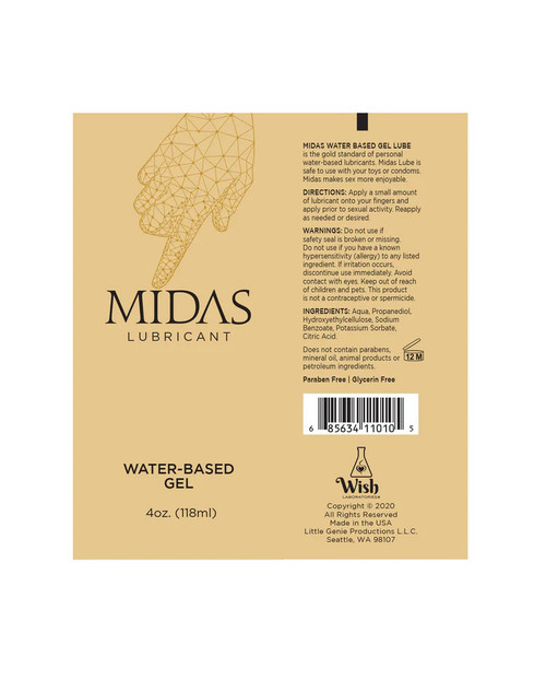 Midas Lubricant - Water-Based Gel - 2 Fl. Oz.