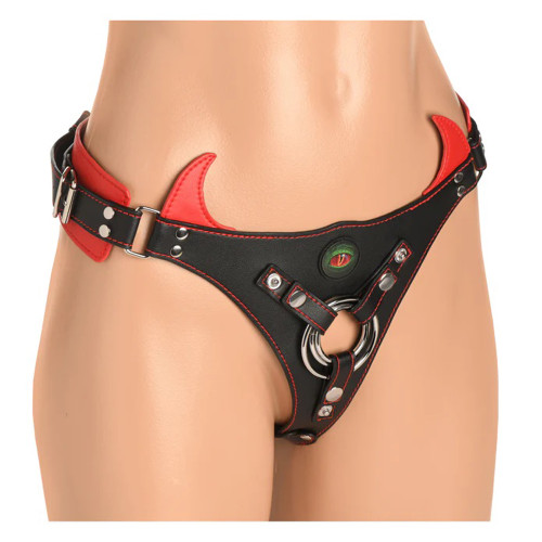 Horny Devil Strap-on Harness Red