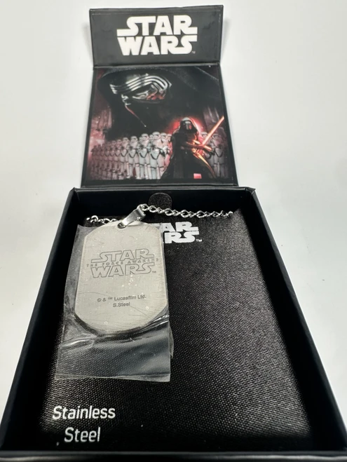 Stainless Steel Star Wars Tie Fighter Dog Tag Style Necklace