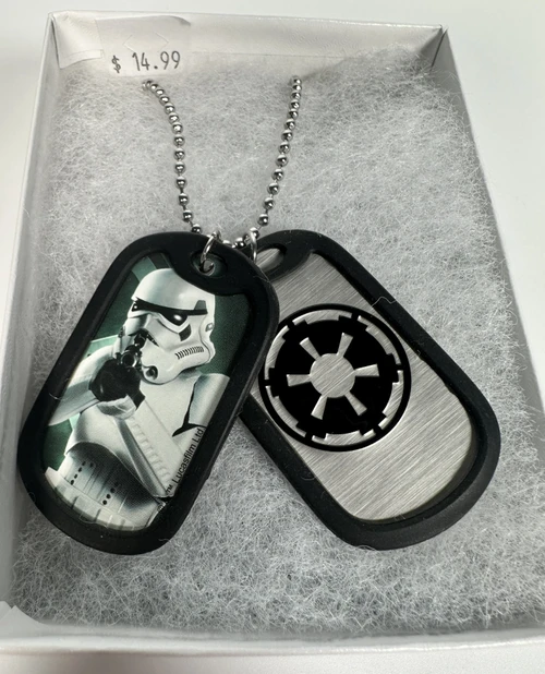 Licensed Star Wars Dog Tag Necklace Storm Trooper Style 2