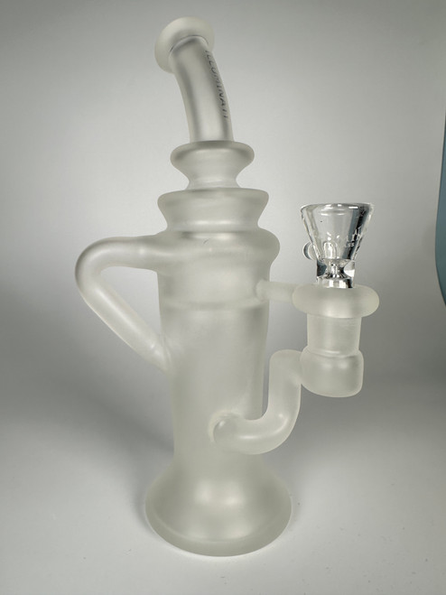 Illuminati Glass Frosted Recycler Water P97.99pe Matte Satin Glass Hookah Oil Rig (9")