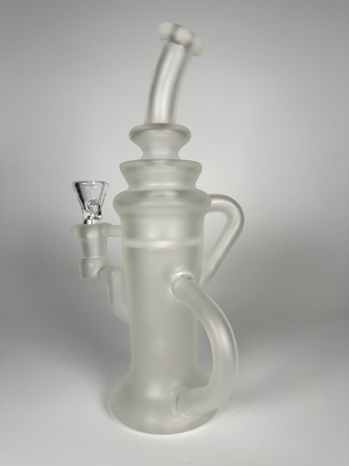 Illuminati Glass Frosted Recycler Water P97.99pe Matte Satin Glass Hookah Oil Rig (9")