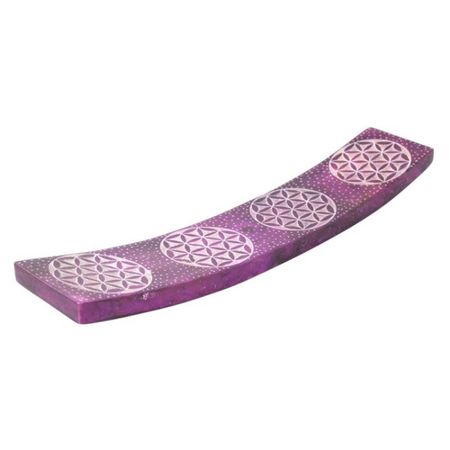 Purple Flower of Life Incense Burner Sled (10")