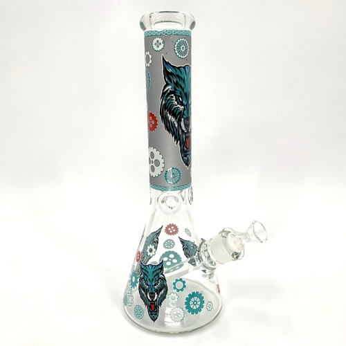 Wolfman Glow in the Dark Beaker Water Pipe (13.5")