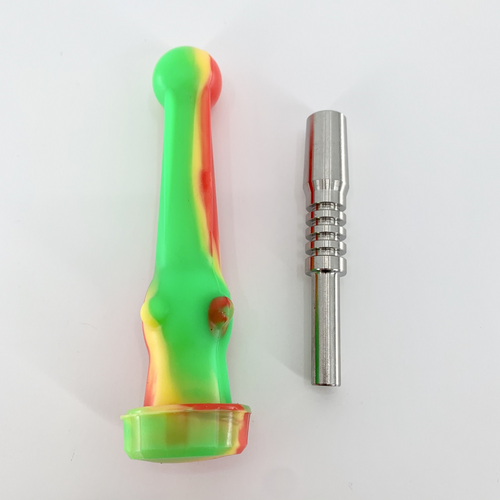 Silicone Nectar Collector with 14mm Titanium Nail - Assorted Colors