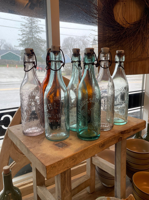 Collection of Antique New York Brewery Blob Top Beer Bottles