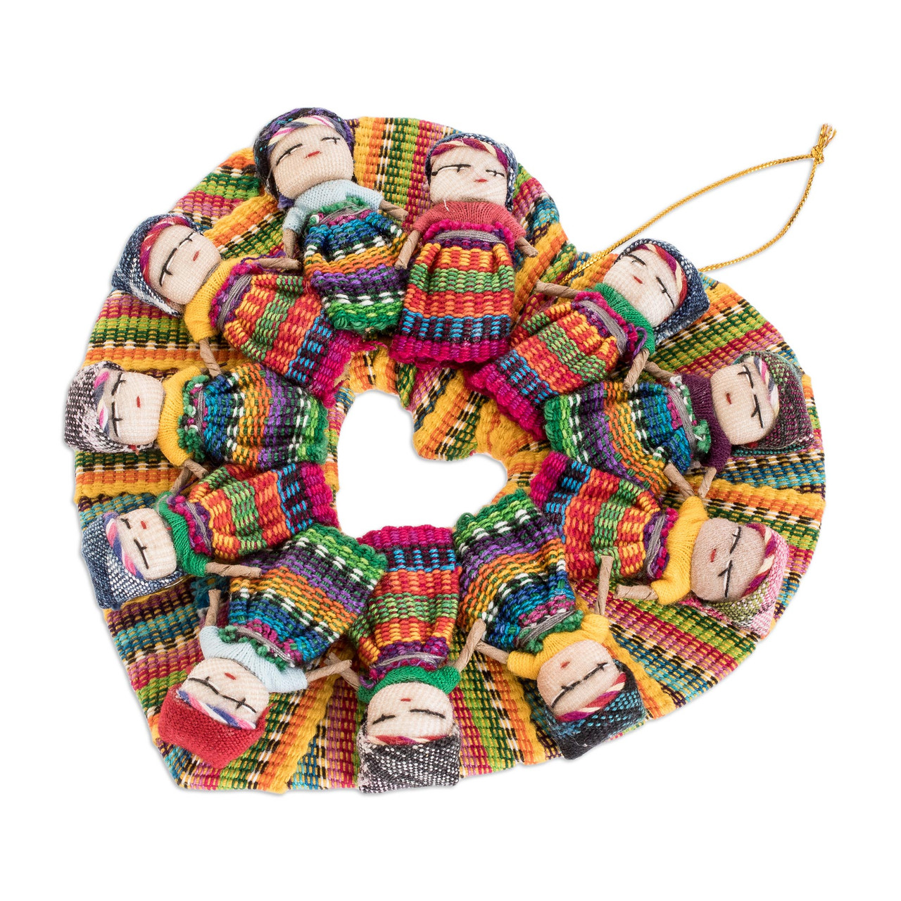 Set of 6 Guatemalan Worry Doll Ornaments Crafted by Hand, 'Worry Dolls  Share the Love