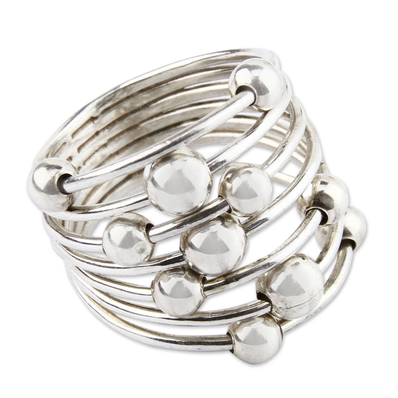 Handmade Modern Sterling Silver Cocktail Ring 'Constellation ...