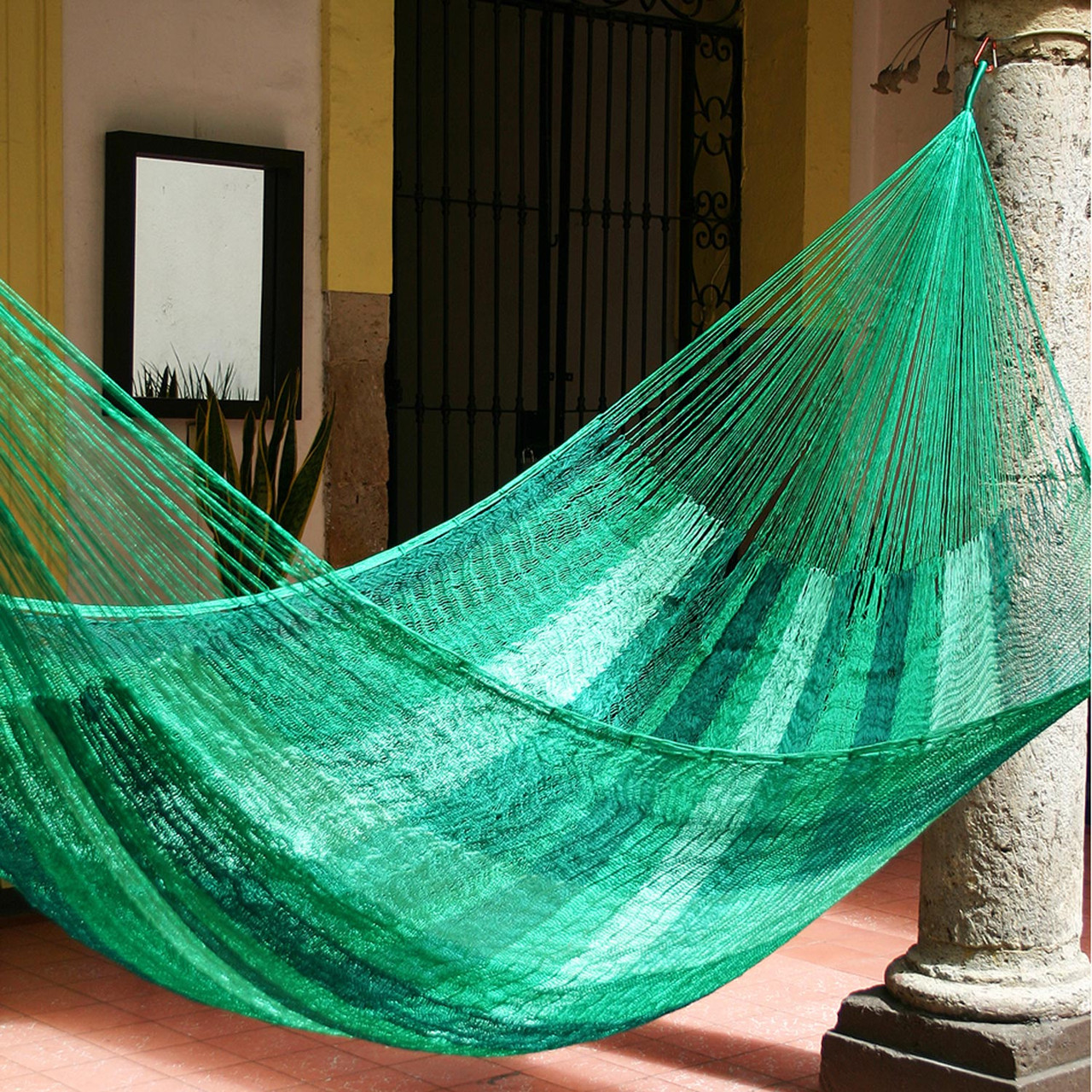 Striped Rope Hammock Double 'Caribbean Dream' - International Medical Corps