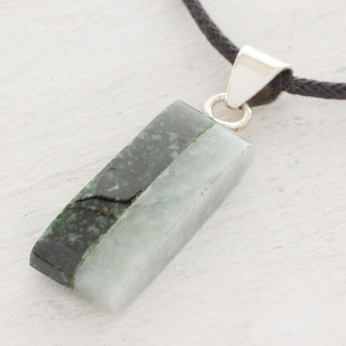Artisan Crafted Cotton Cord Jade Pendant Necklace 'Life'