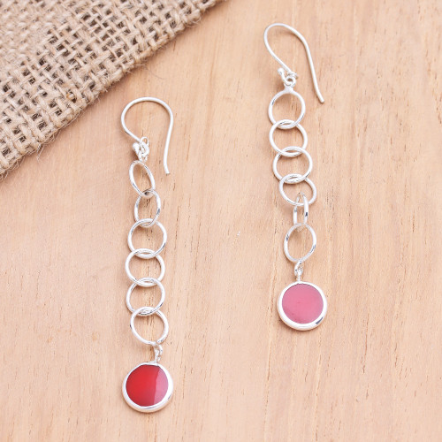 Handmade Sterling Silver Dangle Earrings 'Memory Lane'