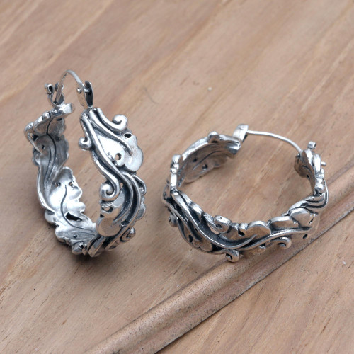 Handcrafted Sterling Silver Hoop Earrings 'Victory Lap'