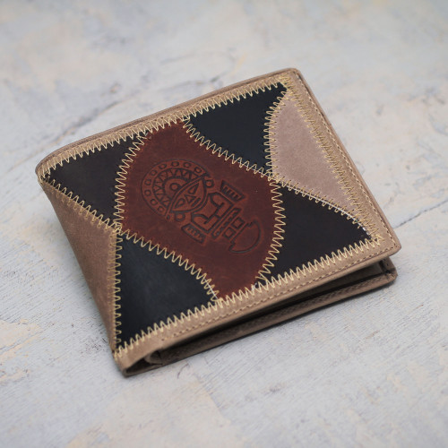 Men's Hand Made Leather Wallet from Peru 'Brown Tumi'