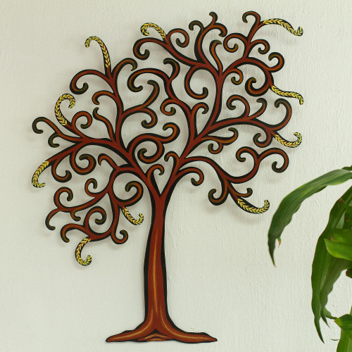 Unique Leaf and Tree Steel Wall Art 'Willow'