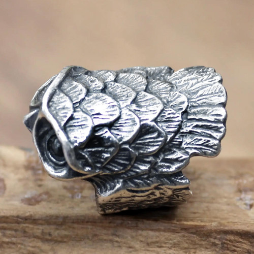 Sterling Silver Cocktail Ring 'Owl in Flight'